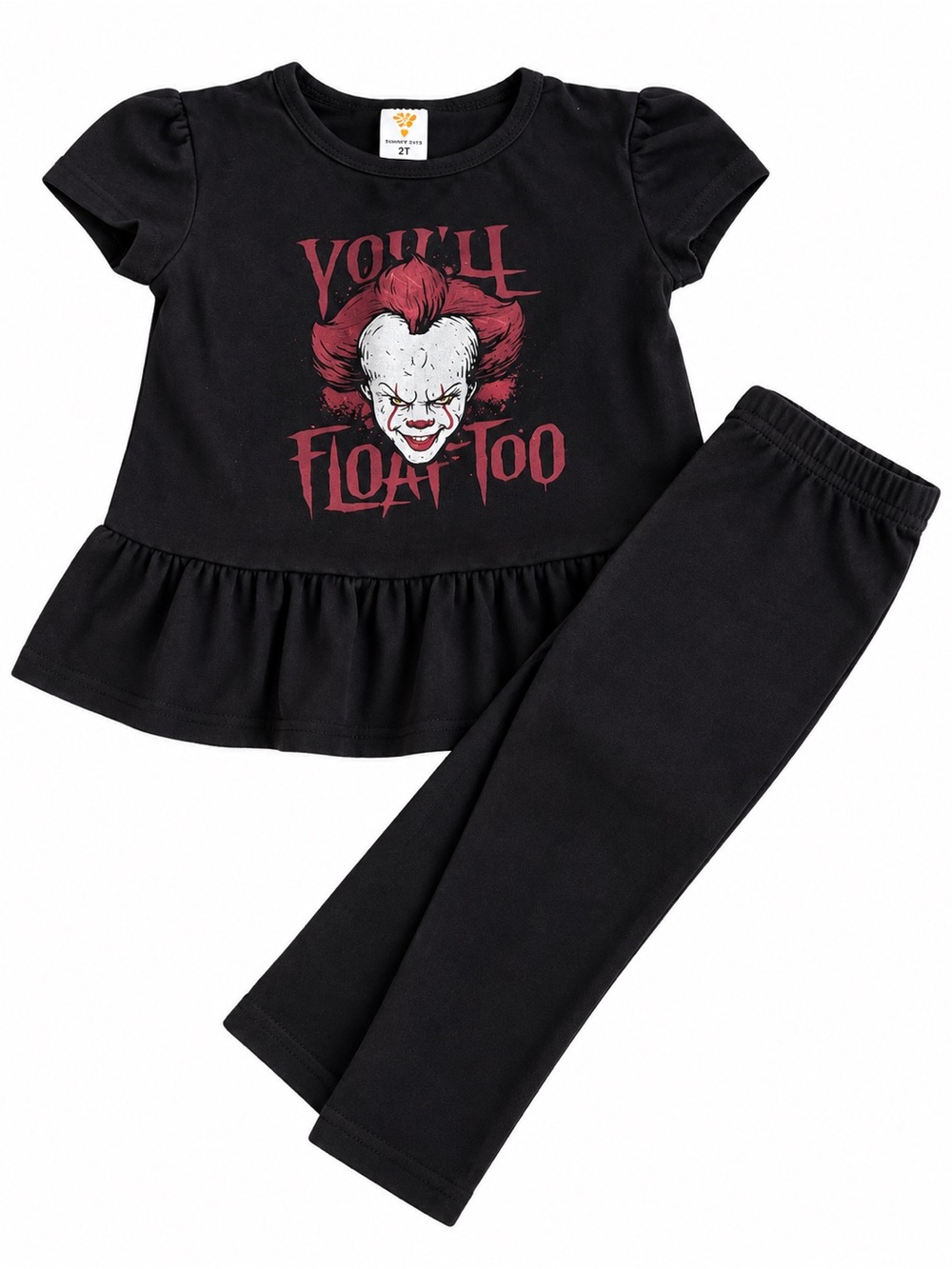 Kids Halloween Black 'You'll Float Too' It Two-Piece Set